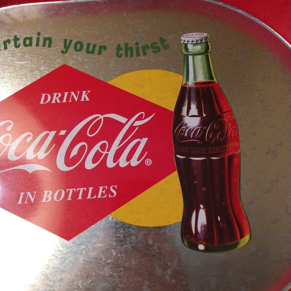 Coca Cola Metal Oval Tray - Picture 3 of 8